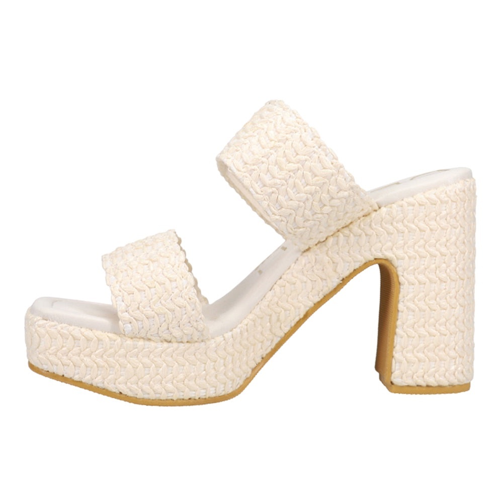 Coconuts by Matisse Off-White Gem Platform Block Heel Sandals - Picture 3 of 4